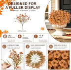 Artificial Fall Flowers for Outdoors, 24 PCS UV Resistant Faux Daisy Mums - Image 3