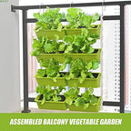 8 Pockets Garden Vertical Planter, 4 Tier Wall Mounted Hanging Planter Flower Garden Care Set For Flowers, Vegetables Or Herb Garden Indoor Outdoor Hanger Wall Hanging Home Decor (Tender Green) - Image 3