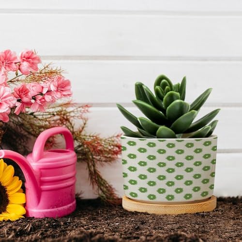 Timur in Blue Background Ceramic Planter Geometric Modern Planters for Indoor Plants with Drainage Holes and Saucers Pot for Pots Outdoor Indoor Plants - Image 5