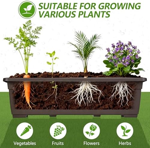 VECELO 5-Tier Vertical Garden Bed, Freestanding Elevated Raised Garden Planter with 5 Garden Planter Boxes, Lockable Caster Wheels, Drainage System, for Plants, Vegetables, Flowers, Herbs - Image 7