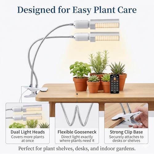 Smart Clip Grow Lights for Indoor Plants, Programmable Timer and Dim - Image 3