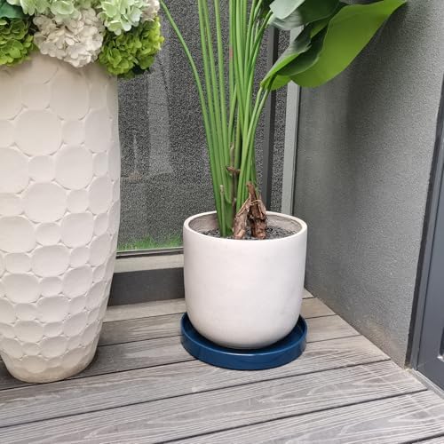 Ceramic Plant Saucer Pot Tray 14.5 Inch, Blue Planter Saucers 5 7 9 10 12 15 Inch for Indoors Outdoor, Flower Pot Saucers for Holding Water Drips and Soil - Image 4