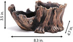 DIYOMR Cement Driftwood Planter Pots Imitation Stump Log Concrete Flower Succulent Pot/Container (8.3" L x 4.7" W x 3.5" H,Brownish Red) - Image 3