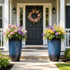 24" Large Tall Outdoor Planters, Set of 2 Faux Ceramic PP Flower Pots - Image 3
