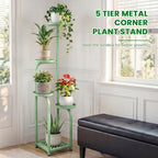 TOSKING Tall 5-Tier Square Plant Stand Indoor Outdoor, Anti-Tip, Sage Green - Image 5