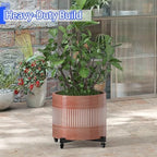 Plant Caddy With Wheels, 21" to 30" Heavy Duty Rolling Plant Dolly, Metal Plant Stand With 4 Lockable Caster Wheels, For Indoor Outdoor Large Pots Planter, Holds Up to 500 Lbs, Black Moving Dolly - Image 5