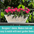 LaLaGreen Decorative Wall Planter (16 in, 2 Pack) White Window Flower Box - Image 4