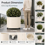 2 Pack Rolling Planter for Tree,30 Gallon Large Metal Tree Pots for Outdoor - Image 2
