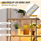 SPECILITE 4 Tiers Adjustable Indoor Mini Greenhouse with Grow Lights - Image 5