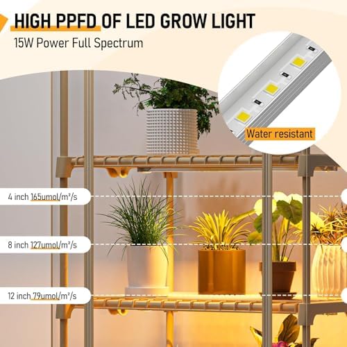 SPECILITE 4 Tiers Adjustable Indoor Mini Greenhouse with Grow Lights - Image 5