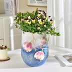 Sungmor 10.6 Inch Hand Painted Ceramic Succulent Plant Pot - Gray Purple - Image 5