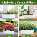 MyGift 14 Inch Unglazed White Ceramic Indoor Plant Pot with Drainage Hole - Image 3