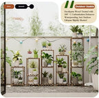 Bamworld Plant Stands Indoor 5 Sets Plant Shelves Outdoor - Image 4