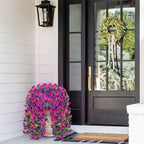 Ammyoo Artificial Fake Hanging Flowers Basket for Spring Summer Decor - Image 6