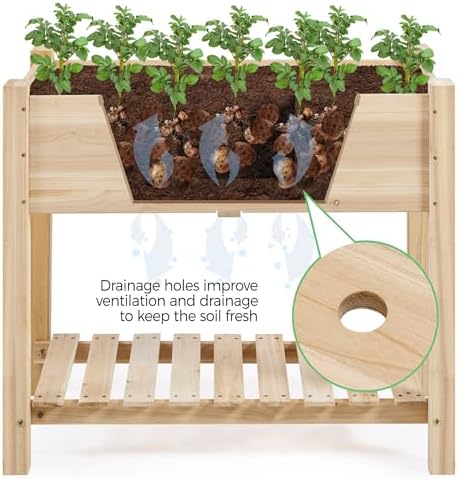 Yaheetech 34" Raised Garden Bed with Legs, Wooden Planter Box, 2Pcs - Image 7