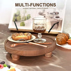EOSAHR Wood Display Riser: Pedestal Stand for Rustic Kitchen Decor, Brown - Image 4