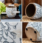 Reto Rustic Ceramic Flower Pots for Garden Plants and Succulents,Distressed Cracked Glazed Planters with Drainage Holes Tuscan Flower Pots for Outdoor,Grays,no Hole - Image 5