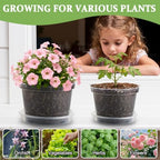 RooTrimmer 12 Pack 8 Inch Clear Plant Pots with Saucers, Transparent Plastic Nursery Pots with Drainage Hole, Sturdy Garden Planter Pots, Planting Starter Pots for Indoor Outdoor - Image 6