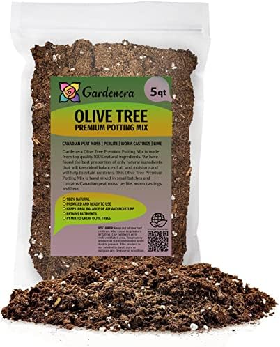 Premium Potting Mix for Olive Trees by Gardenera - Maximized Nutrient Retention and Growth Potential - 5 Quart by Gardenera