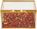 rockcloud Red Jasper Chips Healing Crystal with Terrarium Container by rockcloud