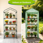 4 Tier Mini Indoor Greenhouse,27"x19"x62" Greenhouse for Indoors&greenhouses for Outdoors with PE Cover and Roll-Up Zipper Door - Image 3