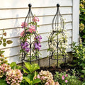 2-Pack Metal Garden Obelisk Trellis, 26.4" Butterfly Rose Plant Support by JILLSKY