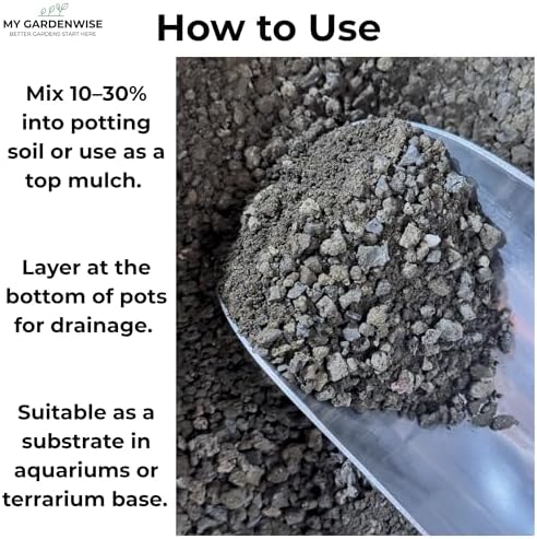GARDENWISE Lava Rocks for Plants (3/8’’ Minus), Natural Black Lava Rocks, Succulent & Terrarium Horticultural Volcanic Rock, Ideal Drainage for Potted Plants, Made in USA (5 qts - 9 lbs) - Image 5