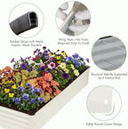 INNO STAGE Galvanized Raised Bed, 6x3x1ft Garden Beds, 2pcs, White - Image 5