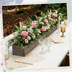 Dandat 2 Set Wood Boxes for Centerpieces 28x5 Inch Rectangle Wooden Planter Box Rustic Wooden Planters with Removable Plastic Liner Floral Foam Blocks for Christmas Wedding Home Garden Decor(Brown) - Image 6