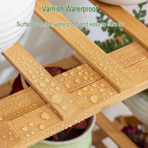Plant Stand, Bamboo Flower Pot Display Rack Modern Flower Shelf Living Room Floor-Standing Multi-Layer Foldable Indoor Balcony Succulents Ladder Shelf,B-100 * 25 * 57cm - Image 5