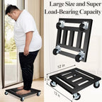 Heavy Duty Plant Caddy with Wheels, 12'' Rolling Plant Stand, 2 Pack, Black - Image 3