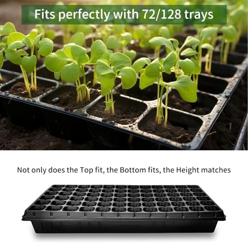 RooTrimmer 20 Pack Shallow 1020 Trays No Holes, Heavy Duty Reusable Seed Starter Flat Seedling Tray for 72/128 Cell Plug Tray, Transplant, Microgreen & Seed Germination (21"×11", 1.6" Deep, TD538) - Image 5