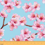 Cherry Blossom Fabric By The Yard, Japanese Floral Upholstery Fabric for by Erosebridal
