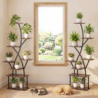 Plant Stand Indoor with Grow Lights 2 Pack Corner Plant Stands 8 Tiered 64" Tall Plant Shelf for Indoor Growing Multiple Metal Flower Holder Home Decor Plant Rack for Living Room Patio Balcony by Quikraen