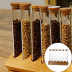 Cereals Canister Test Tubes with Sealed Wooden Caps Plant Propagation Glass Containers for Coffee and Tea Display and Scientific Experiments (6 Tubes) - Image 2