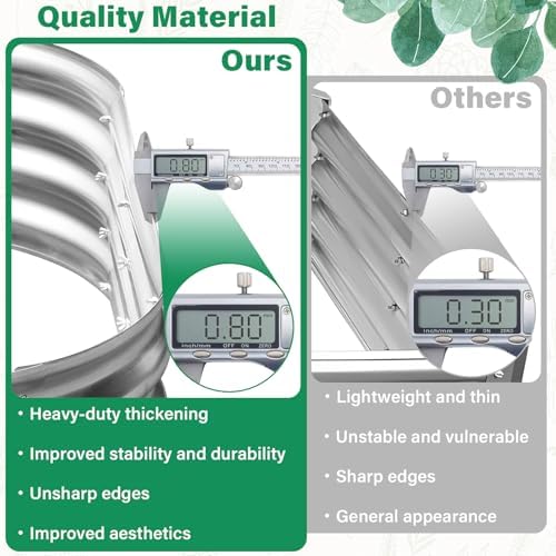 TATAANTY Galvanized Raised Garden Bed for Outdoor: 4X2X1ft Durable Metal Vegetable Plant Container Kit - Oval Planter Box for Gardening Flower Trough - Image 5