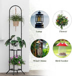 2 Tiers Hanging Metal Plant Stand Space Saving Corner Plant Holder - Image 6