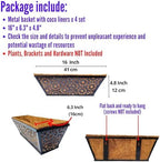 LaLaGreen Garden Wall Planter (16 in, 4 Pack) Black Window Box with Liner - Image 2