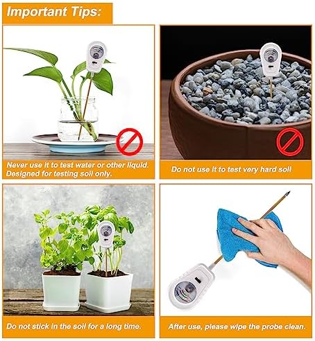 Soil Test Kit 3-in-1, Soil Moisture Meter, Soil PH Meter, Fertility Soil Tester, Soil Tester for Garden, Lawn, Farm, Outdoor & Indoor Use (Silver Frost White) - Image 6