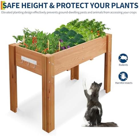 Garvee 48x24x30IN Wooden Raised Garden Bed with Legs - Image 6