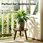 2-Pack Mid Century Plant Stand for Indoor Plants, Modern Wood Flower Pot Holder Stand for Living Room, Decorative Small Round Side Table for Balcony, Patio, Office, 8.9” High, Walnut - Image 5