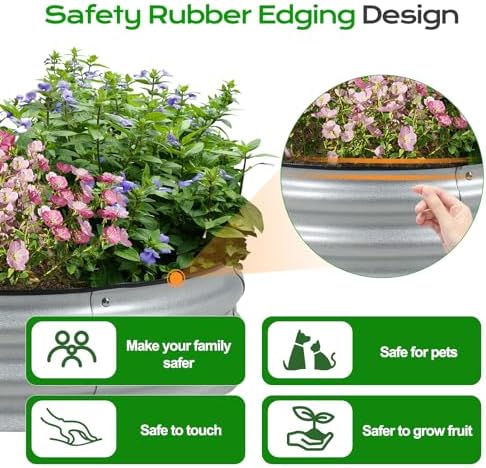 Aoodor 9" Tall 30" Metal Raised Garden Bed, Silver - Image 3