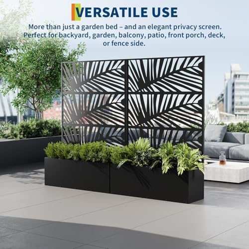 GarveeLife Metal Planter Box with Trellis 71"x47"x16", with Drainage Holes - Image 6