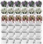 36 Pockets Living Wall Planter Indoor, Self Watering Wall Hanging Planters for Outdoor Plants Stackable, Cascading Vertical Planter Garden (36 planters White) by Unknown