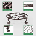 Yimobra 2 Pack Plant Stand for Flower Pot Heavy Duty Potted Holder Indoor Outdoor Metal Rustproof Iron Garden Container Round Supports Rack for Planter Bronze, Brown,11.8 Inches - Image 2