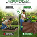 SnugNiture 36" Tall Raised Garden Bed, Easy Gardening at Waist Height, 8x4x3ft Large Galvanized Metal Outdoor Planter Box for Vegetables Flowers, Brown - Image 2