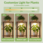 iDavosic.ly 5 Tier Plant Stand Indoor with Grow Lights, Black & Brown 41 In - Image 4