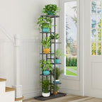 LINZINAR 8 Tier Plant Stand Indoor Outdoor Metal Flower Pot Display Shelf - Image 5