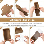 Roowest 50 Sets Gift Boxes Kraft with Tags, 6.3 x 3.5 x 2 Inch, 3 Colors - Image 5