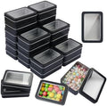 24 Pack Metal Tin Boxes with Clear Window Lids, 4.28 x 2.92 x 1.2 inches Small metal Storage tin Boxes, Metal Tins with Window for Jewelry, Candy, DIY Crafts, and More(Black) by Unknown